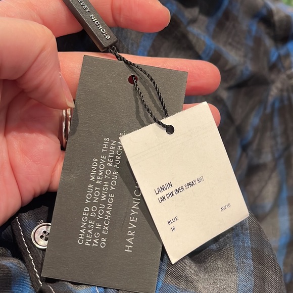 NWT Lanvin spray paint effect checked shirt - Picture 10 of 16